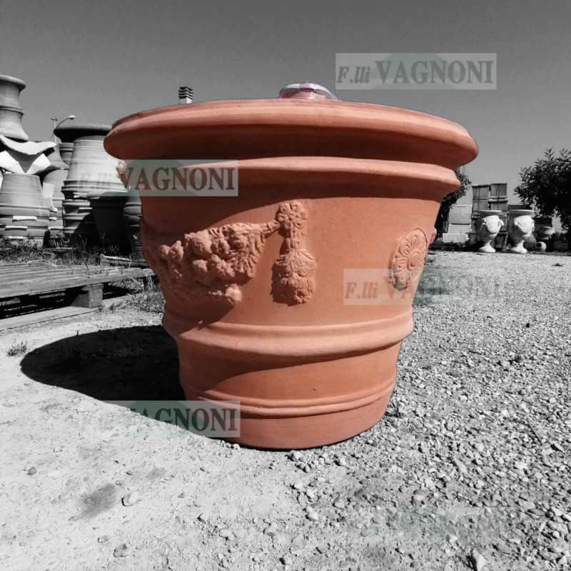 VASO FESTONATO CM. 70 IN TERRACOTTA TOSCANA-NEW 1 -